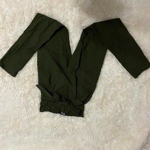 Army Green Tie in front Dress Pant Womens
